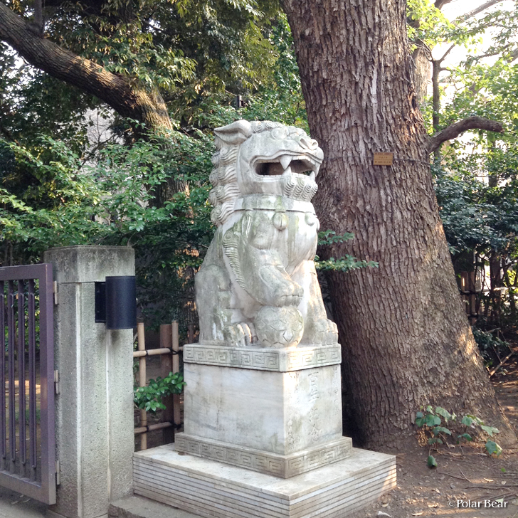 早稲田大学　中華民国獅子像